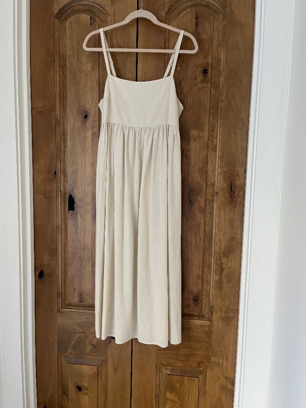 Nordstrom Treasure & Bond Linen Blend Midi Sundress medium — ivory dove